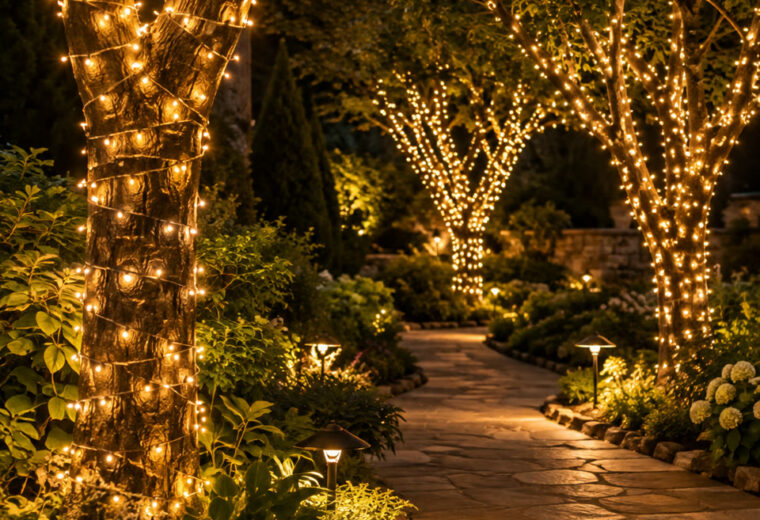 Jardim iluminado