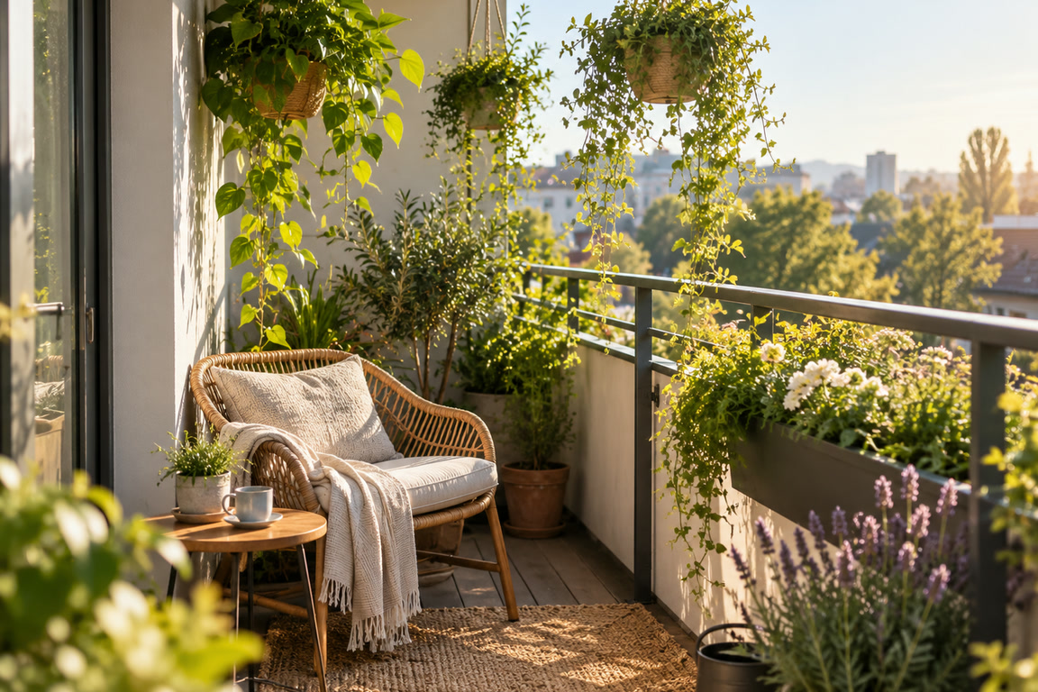 Plantas na varanda
