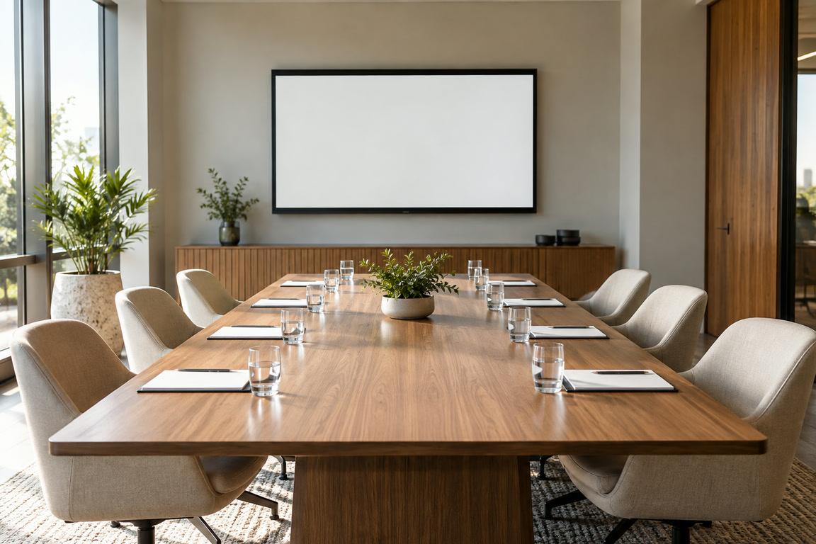 Sala preparada para reunião