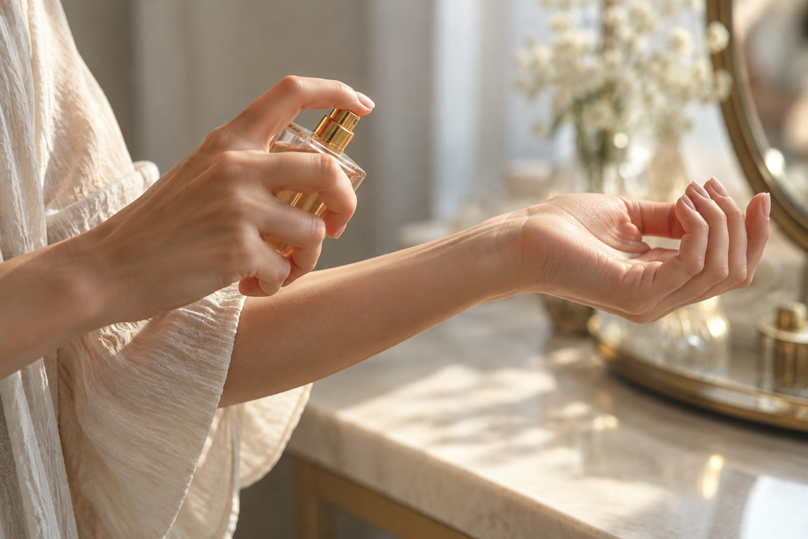 Aplicando perfume