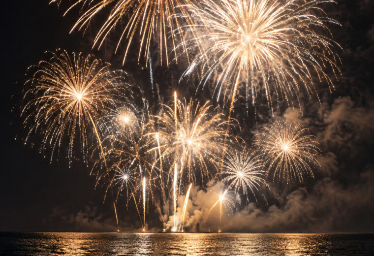 Fogos sobre o mar