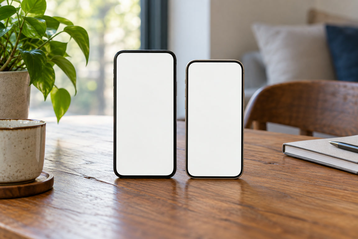 Celulares na mesa