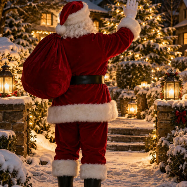 Papai Noel de costas