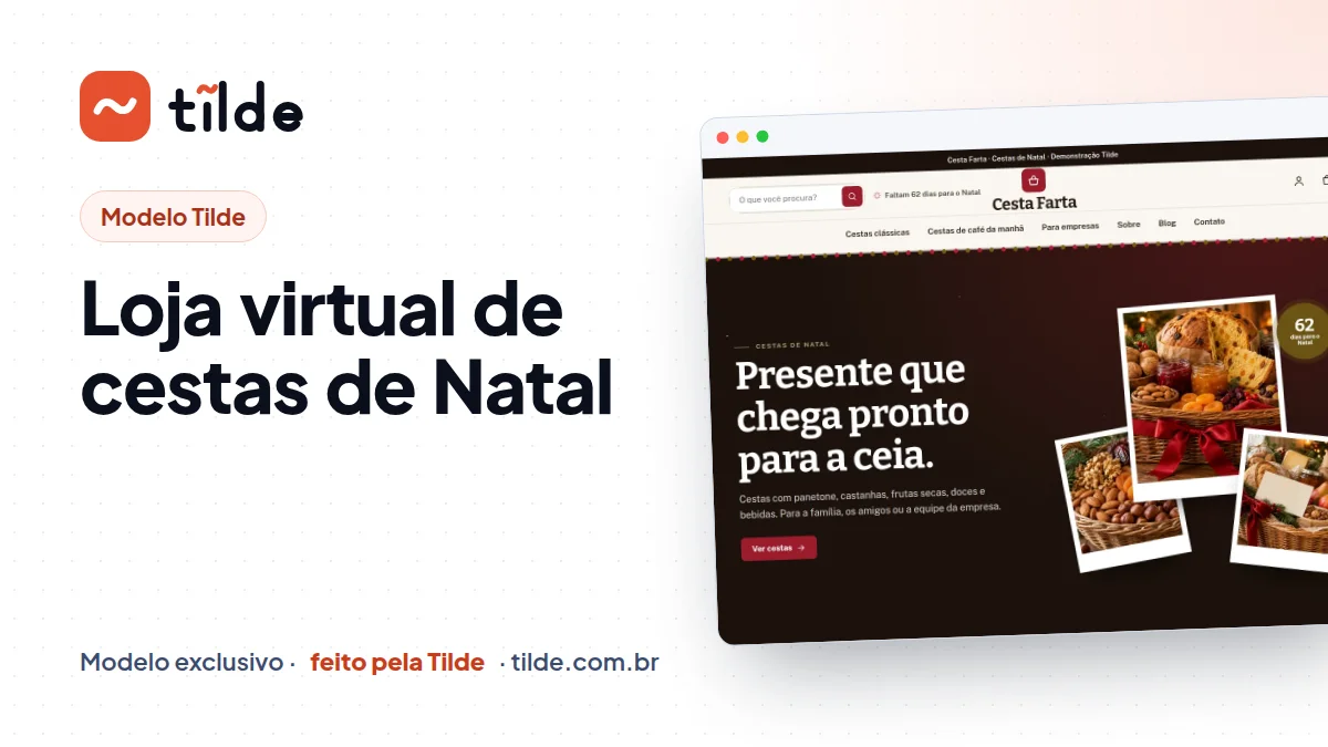 Capa do modelo Cesta Farta, loja de cestas de Natal demonstrativa da Tilde