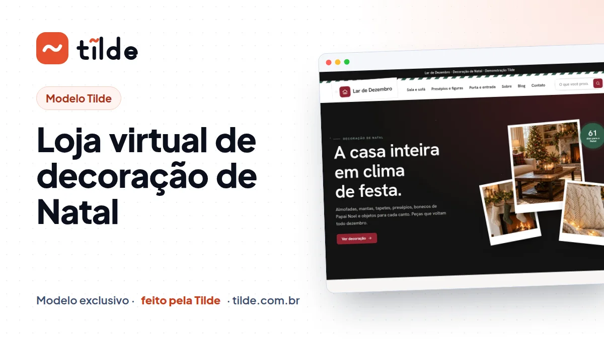 Capa do modelo Lar de Dezembro, loja de decoração de Natal demonstrativa da Tilde