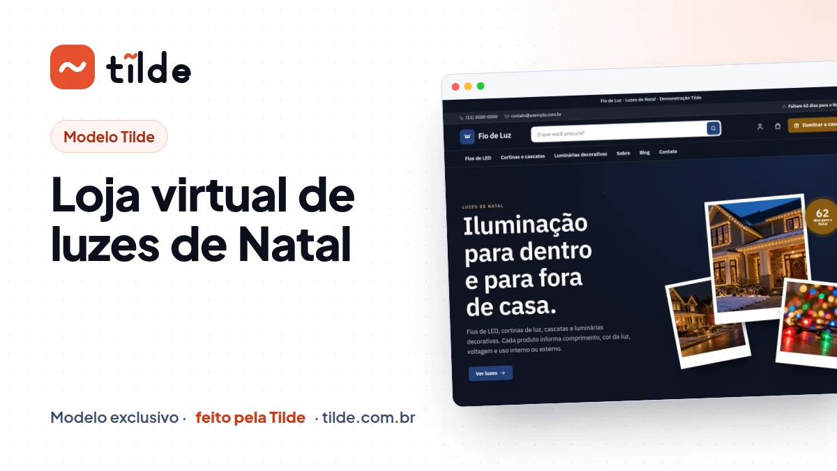 Capa do modelo Fio de Luz, loja de luzes de Natal demonstrativa da Tilde