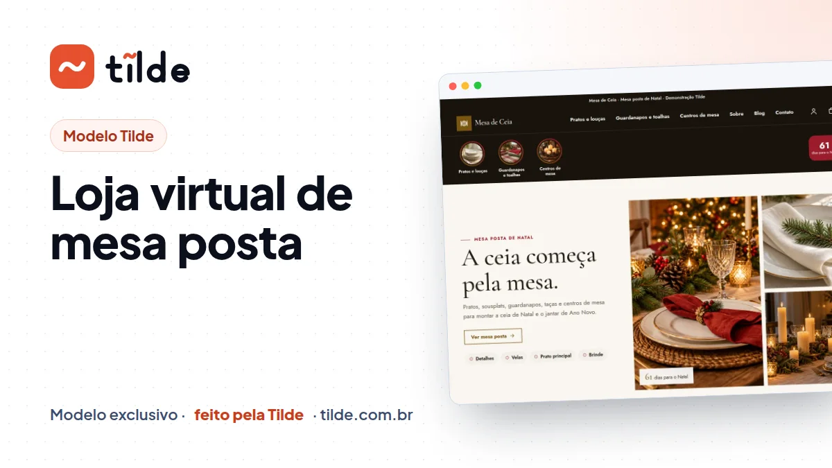 Capa do modelo Mesa de Ceia, loja de mesa posta demonstrativa da Tilde