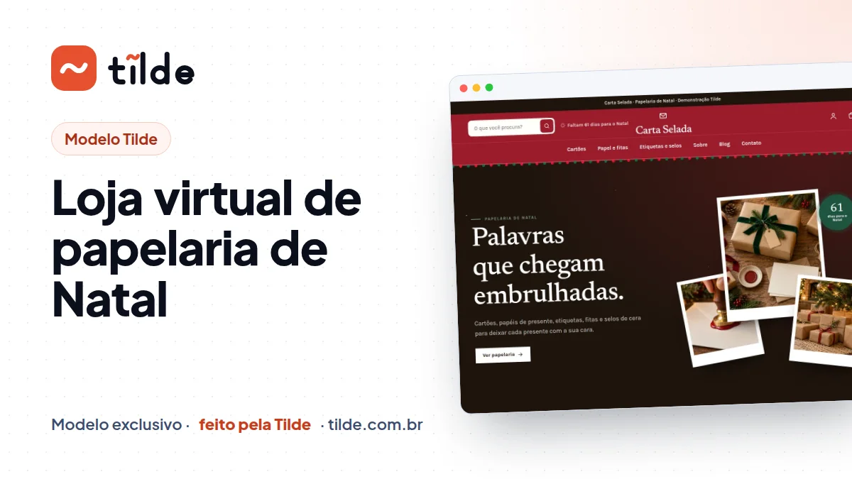 Capa do modelo Carta Selada, loja de papelaria de Natal demonstrativa da Tilde