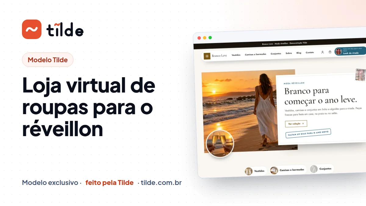 Capa do modelo Branco Leve, loja de moda réveillon demonstrativa da Tilde