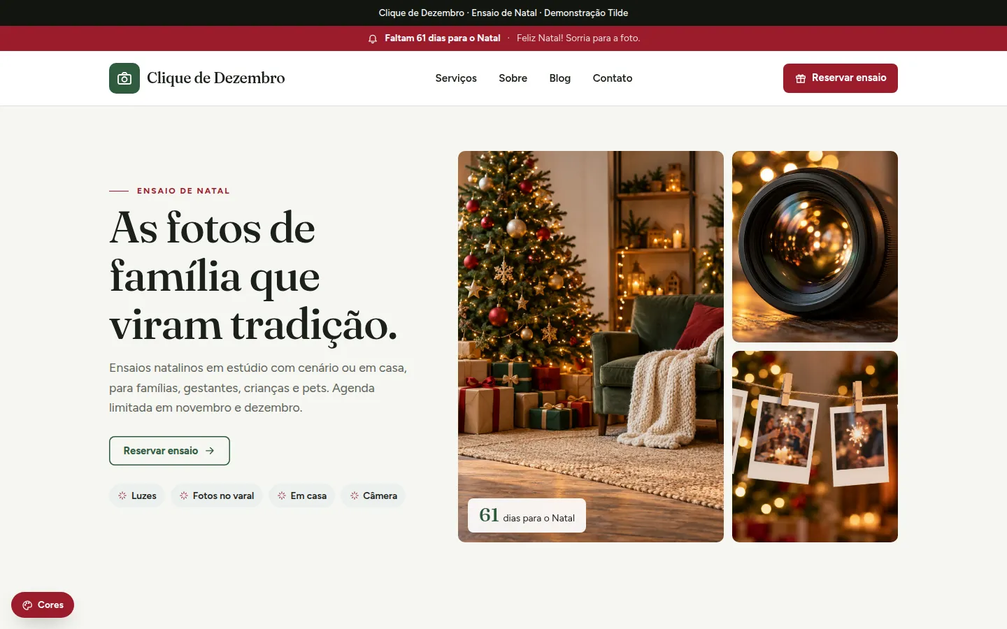 Clique de Dezembro — ensaio fotográfico de natal: Site WordPress