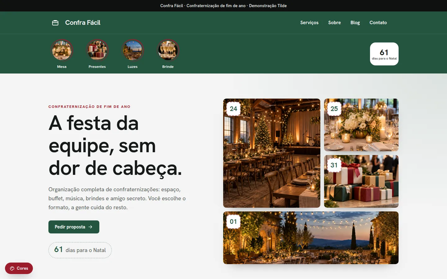 Confra Fácil — confraternização de empresas: Site WordPress