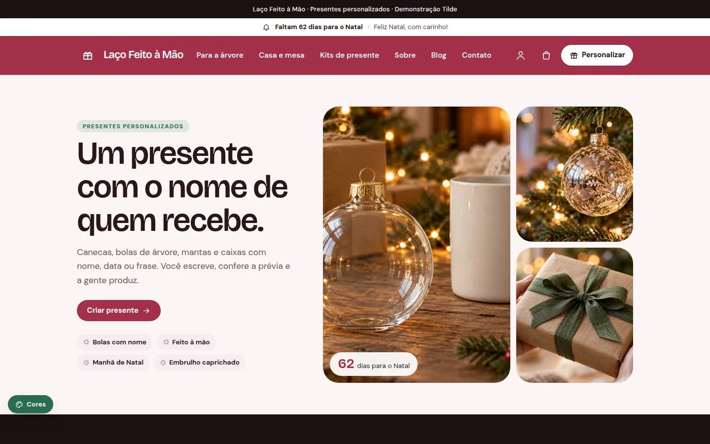Laço Feito à Mão — presentes personalizados — Loja virtual WooCommerce