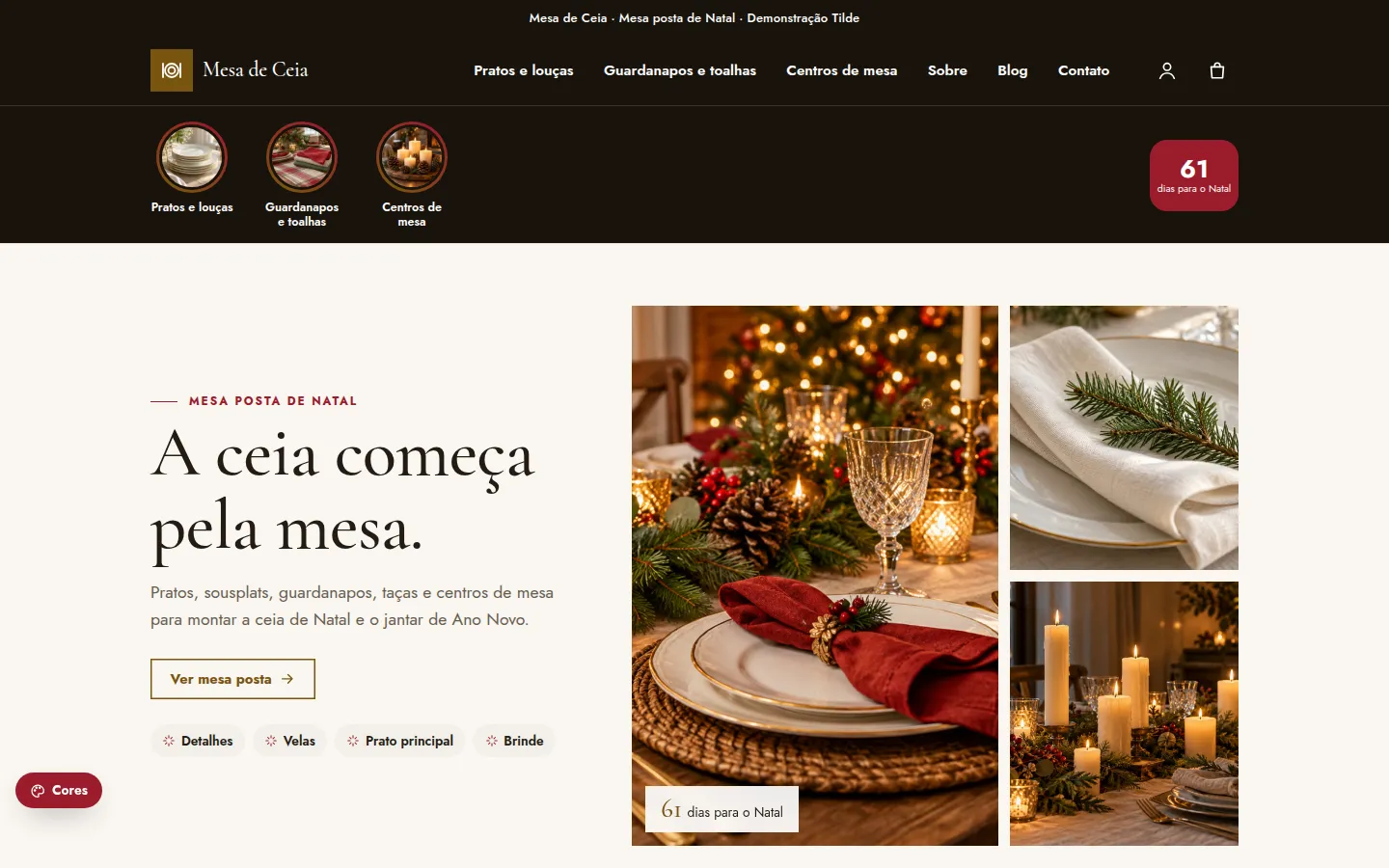 Mesa de Ceia — mesa posta de natal: Loja virtual WooCommerce