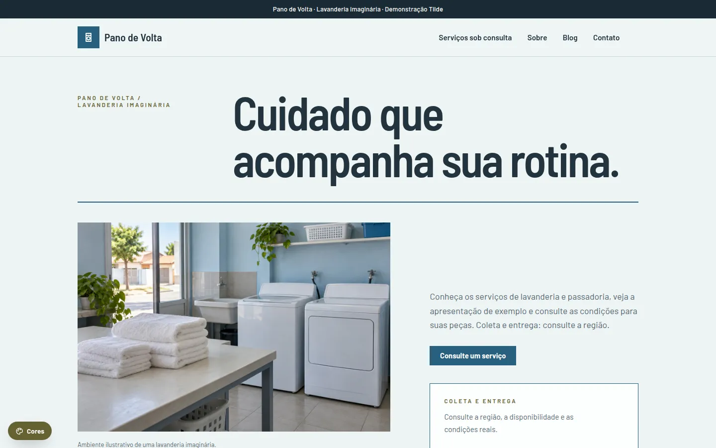 Pano de Volta — lavanderia e passadoria