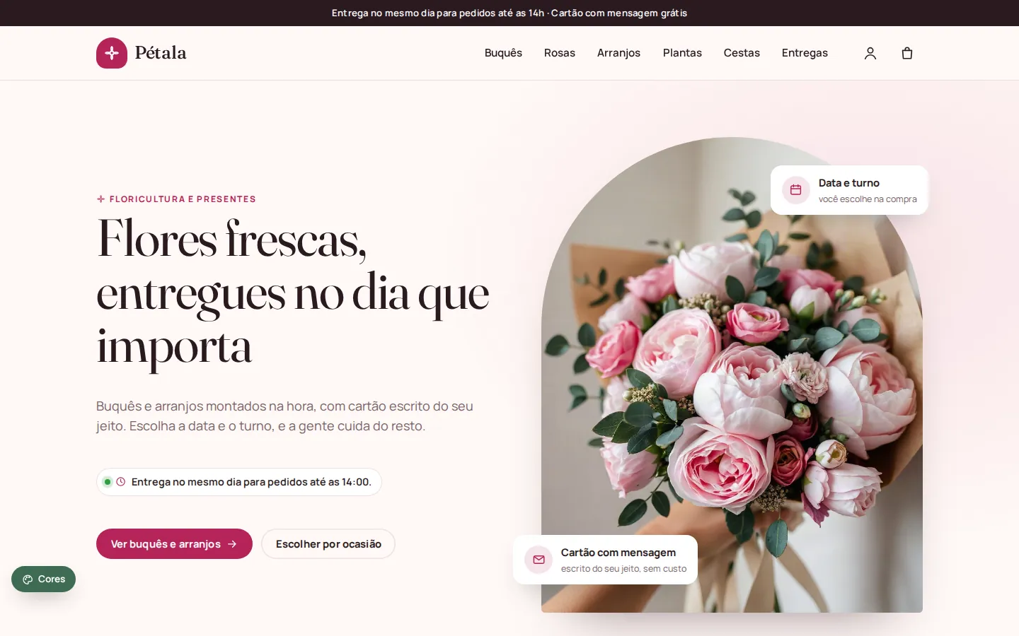 Pétala — floricultura com entrega agendada