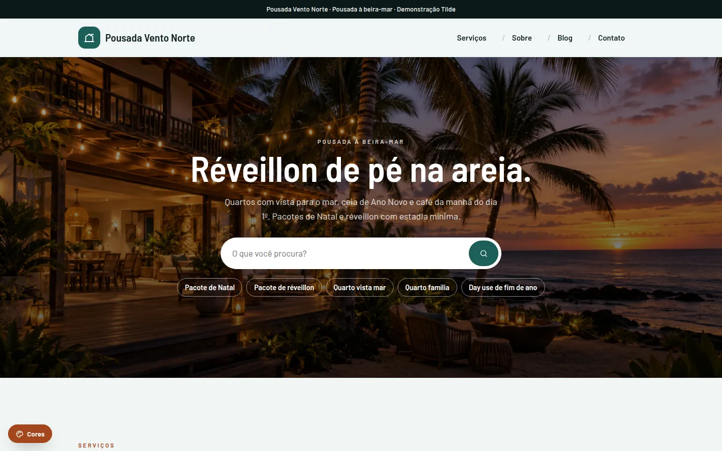 Pousada Vento Norte — pousada com pacote de réveillon: Site WordPress