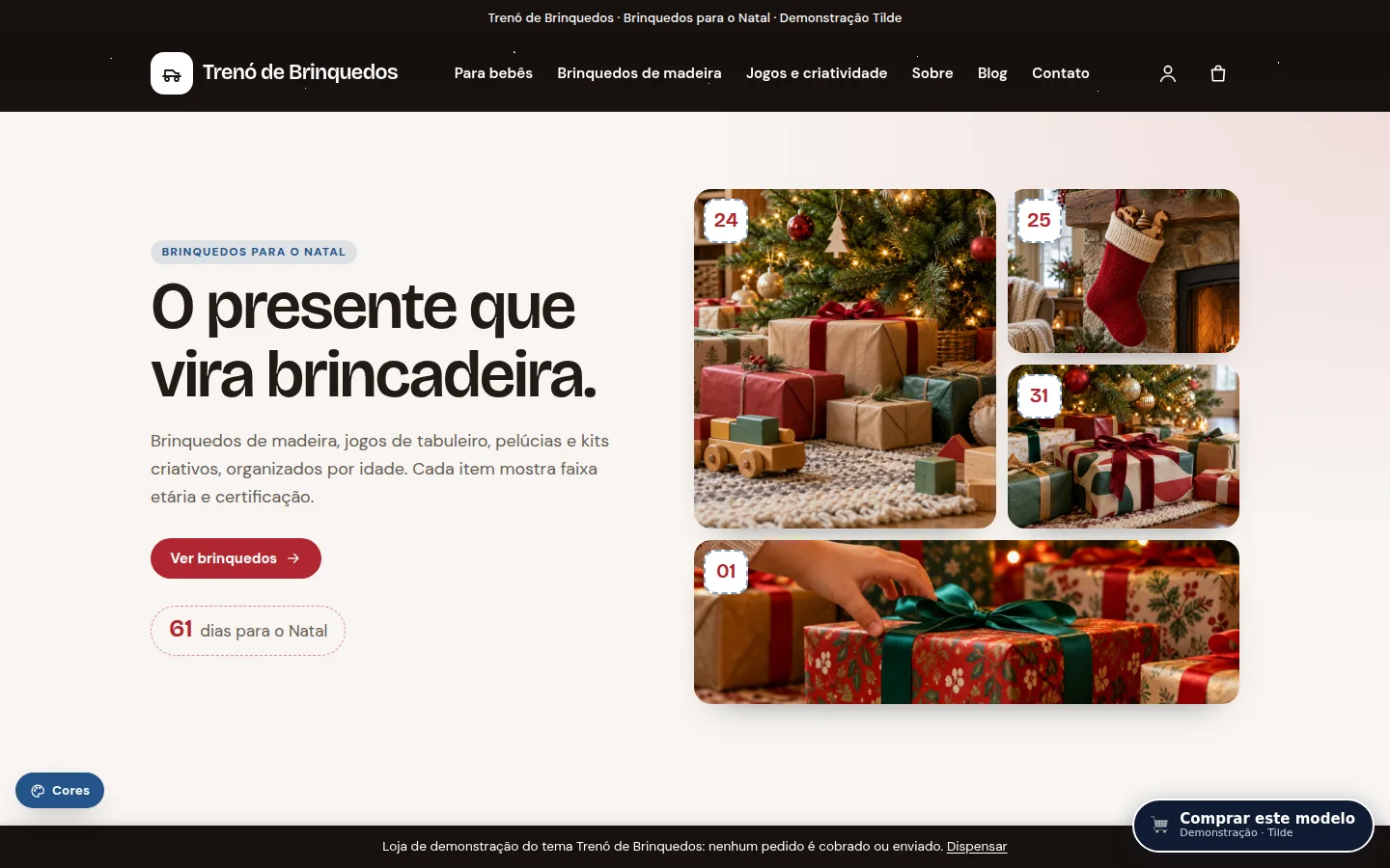 Trenó de Brinquedos — brinquedos de natal: Loja virtual WooCommerce